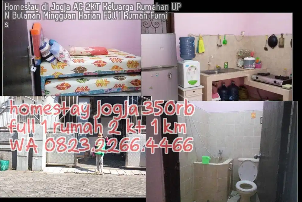 Homestay di Jogja AC 2KT Keluarga Rumahan UPN Bulanan Mingguan Harian