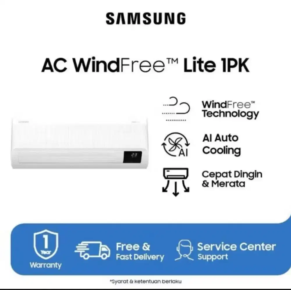SAMSUNG AC WINDFREE LITE 1 PK AR10CYFAAWKNSE, BARU GRESS GARANSI RESMI