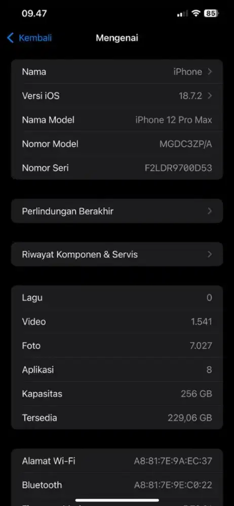 Iphone 12 promax 25gb ex inter