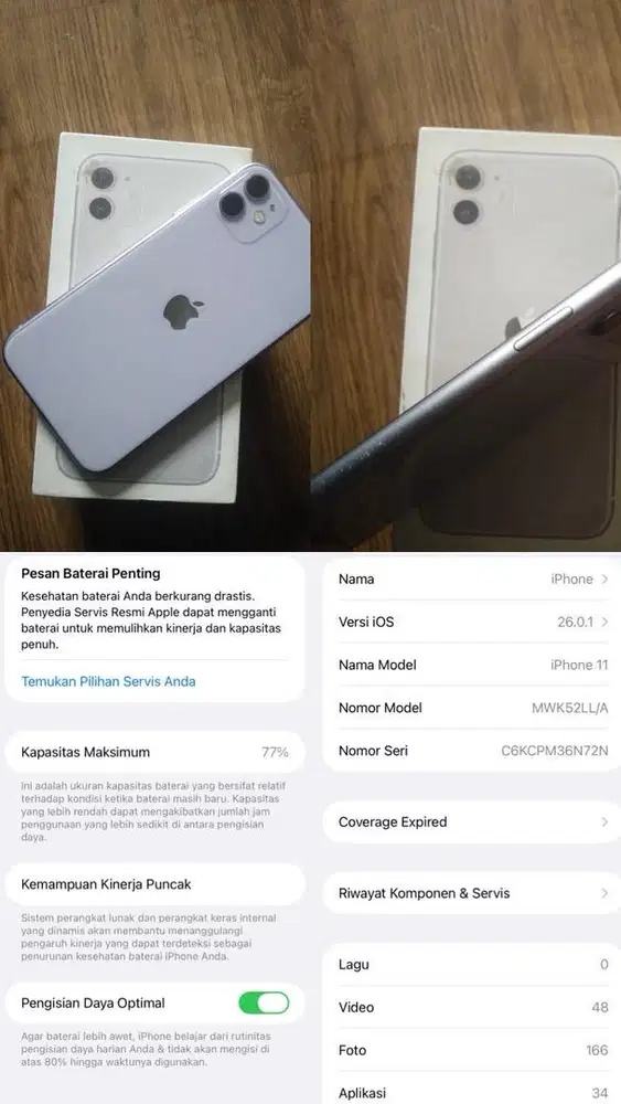 Iphone 11 64gb garansi inter