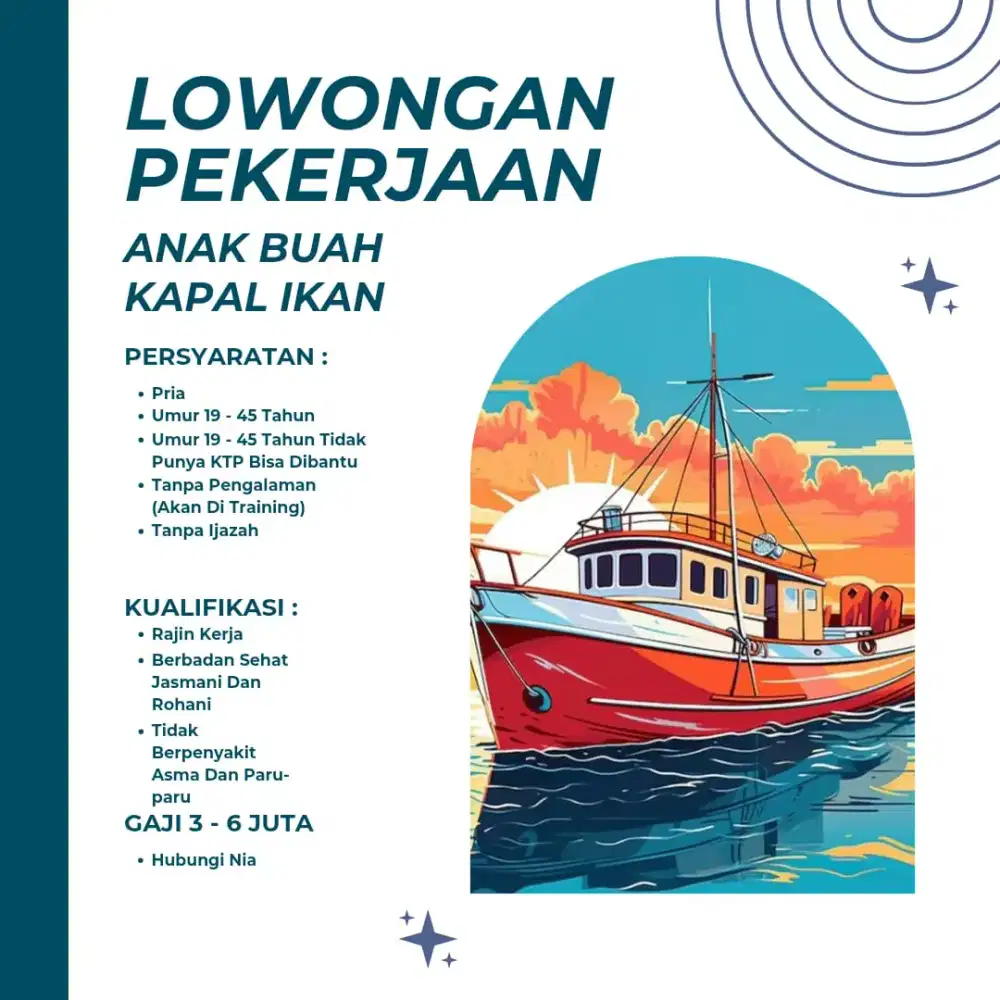 Loker ABK kapal (Wonosobo) Nia