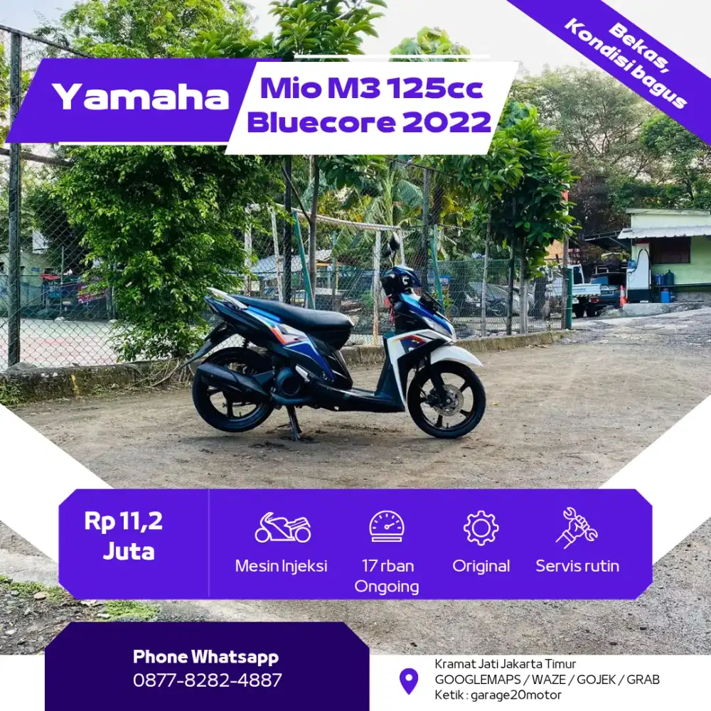 Yamaha Mio m3 125cc Blue core Fi Tahun 2022