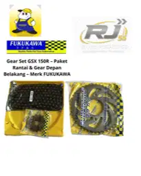 Gear Set GSX 150R – Paket Rantai & Gear Depan Belakang – Merk FUKUKAWA