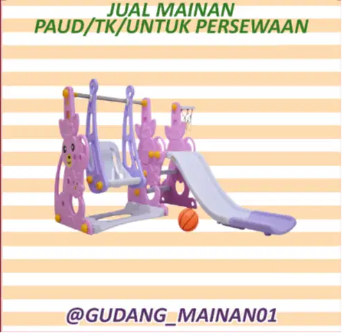 Mainan Indoor Playground Perosotan, Ayunan dan Ring Basket