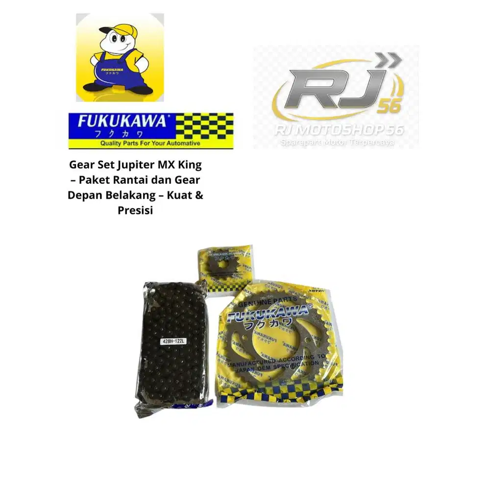 Gear Set Jupiter MX King – Paket Rantai dan Gear Depan Belakang – Kuat