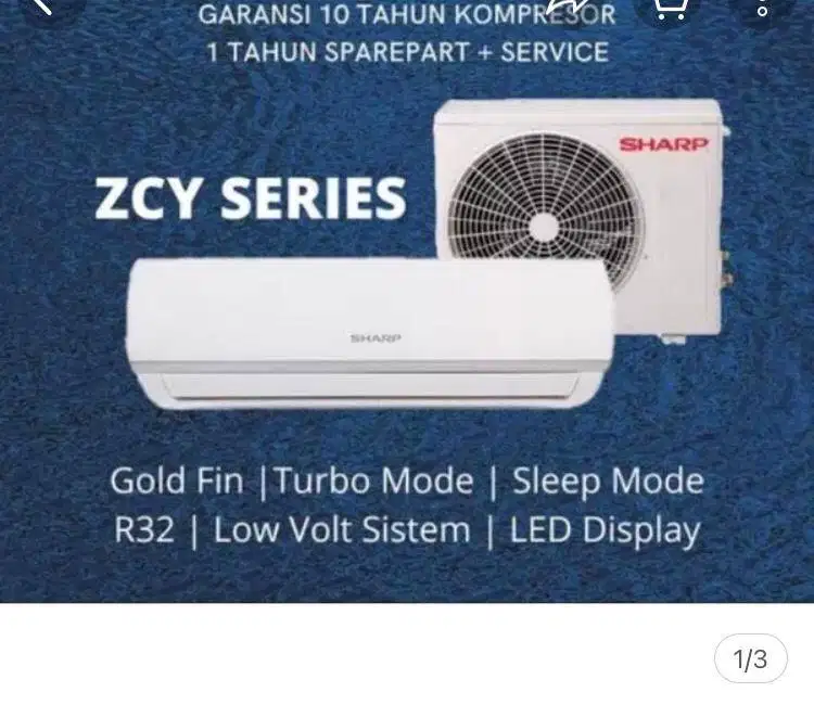 Dijual AC Sharp ZCY Series 1/2 PK (Model AH-A5ZCY)