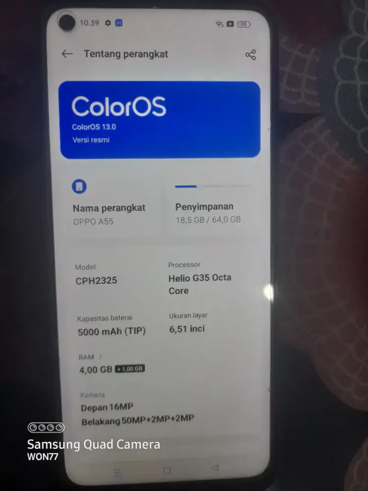 Oppo a55 ram 4+/64.hp casan only mulus