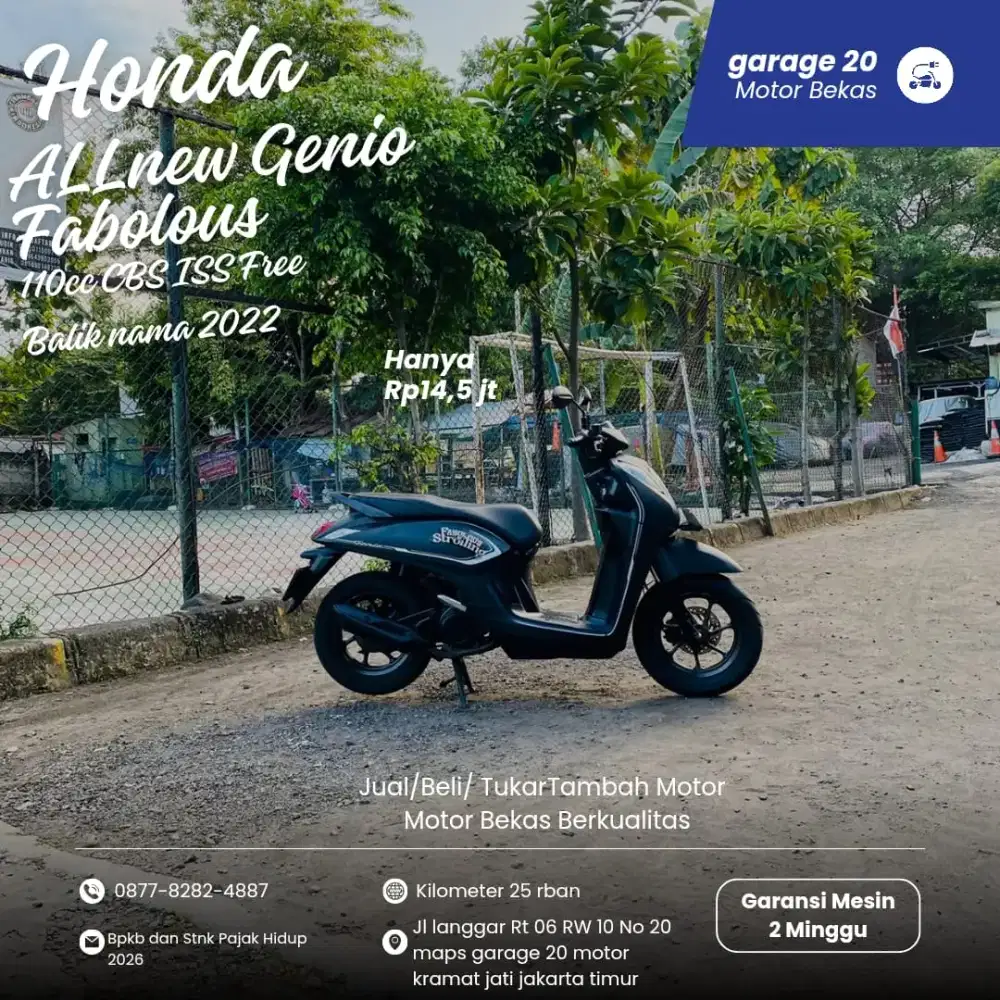 Honda Genio 110cc pgm_fi Tahun 2022 free balik Nama Jabodetabek