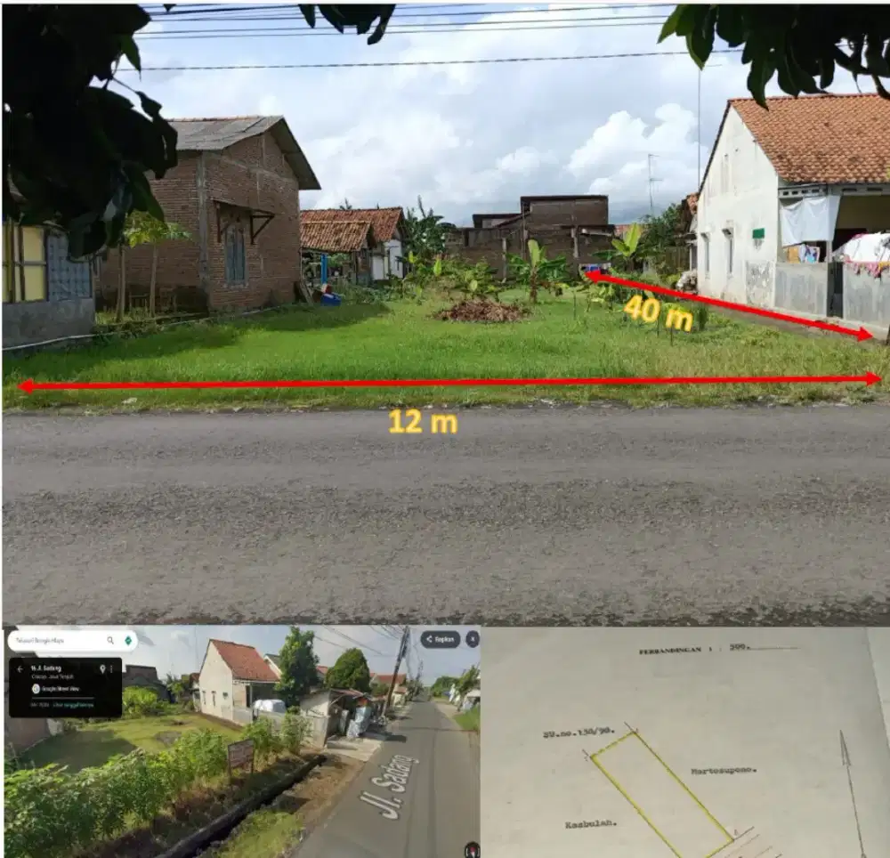 Jual tanah tanpa perantara di Jl sadang, gumilir cilacap