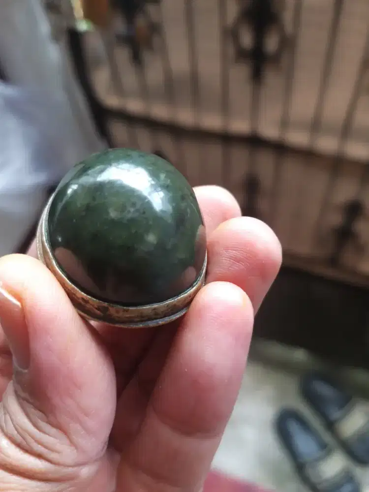 Batu Cincin Asal Acrk Lehijauan Kehitaman ukuran Besar Gagah