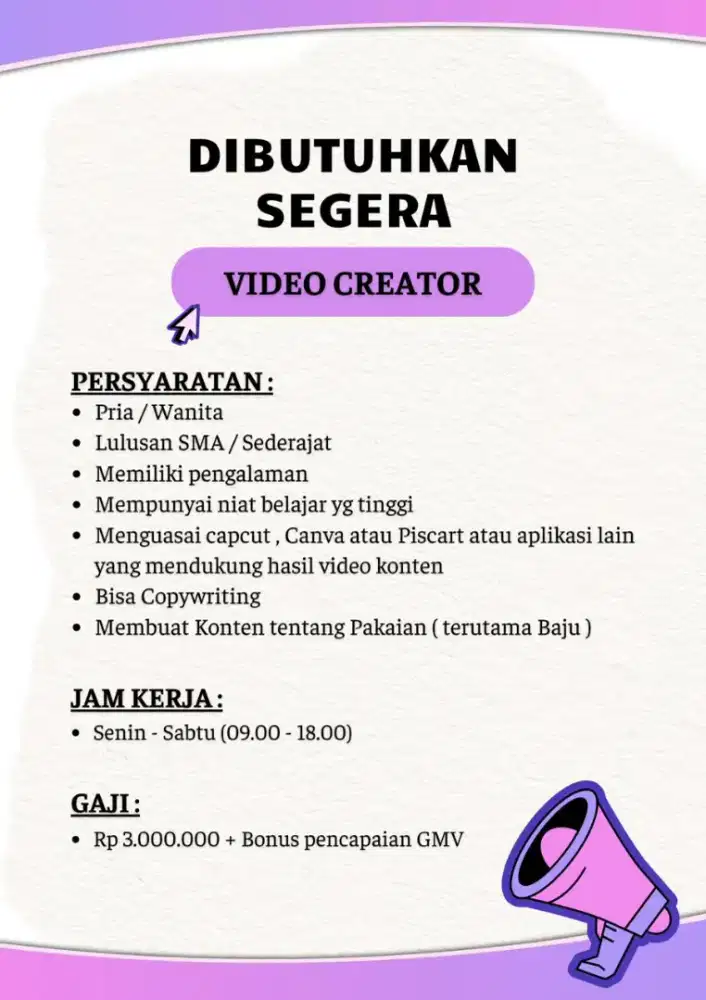Lowongan Kerja Konten Kreator, di Jelambar Jakarta barat