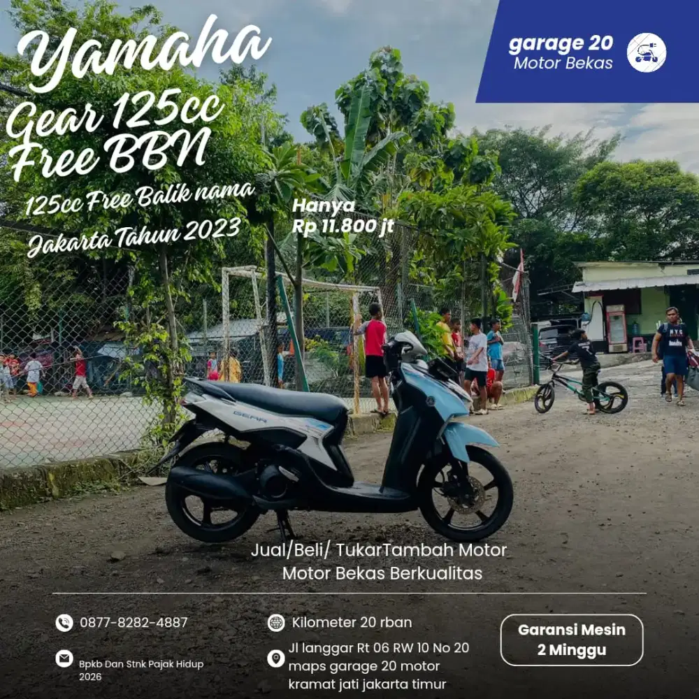 Yamaha All New Gear 125cc Bluecore  Free Balik nama jakarta Tahun 2023