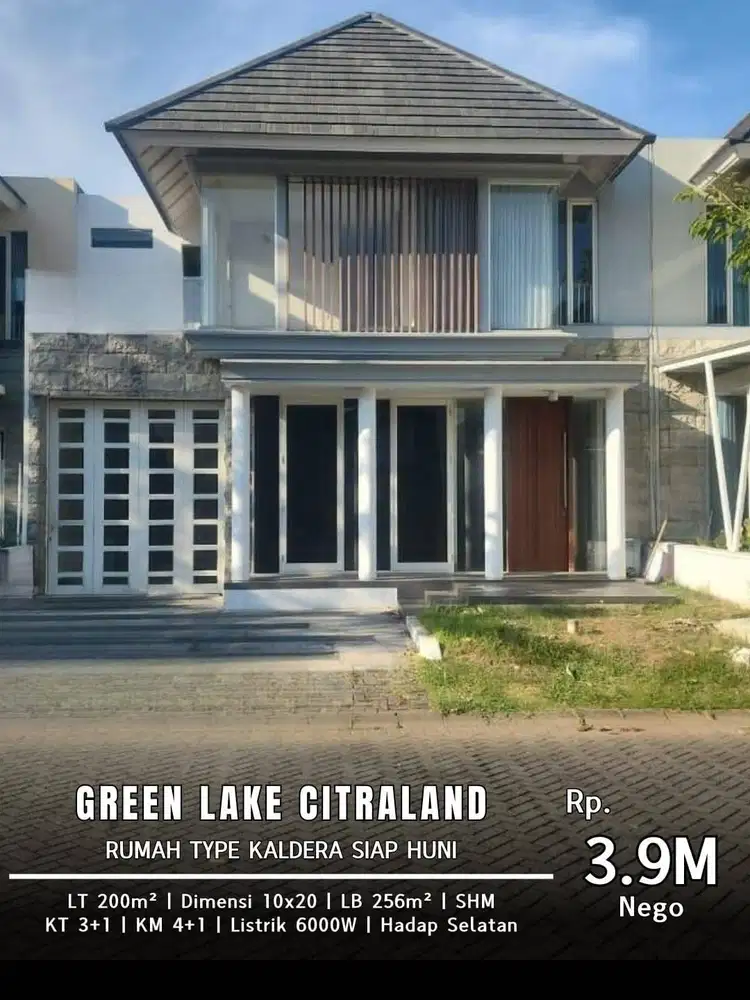 Dijual Rumah Citraland The Greenlake Type Kaldera 2 Lantai Siap Huni