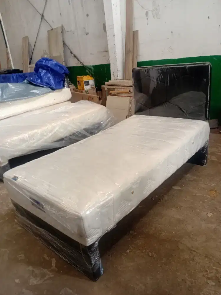Ranjang kasur SPRING BED asli premium KAIOO 100x200 BARU LENGKAP 1 SET