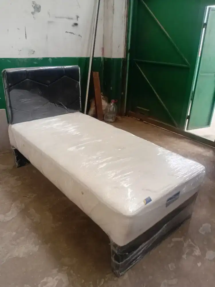 Ranjang kasur SPRING BED asli premium KAIOO 100x200 BARU LENGKAP 1 SET