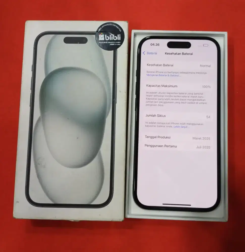 Iphone 15 128 ibox Hb 100% orian fullset nominus @