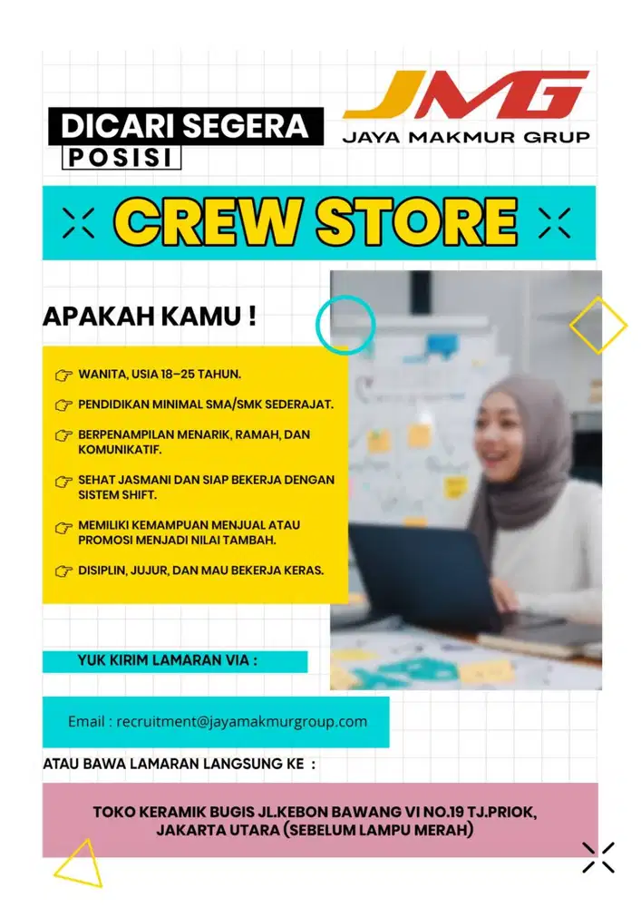 Lowongan Kerja CREW STORE (KHUSUS WANITA) Berpengalaman di Retail