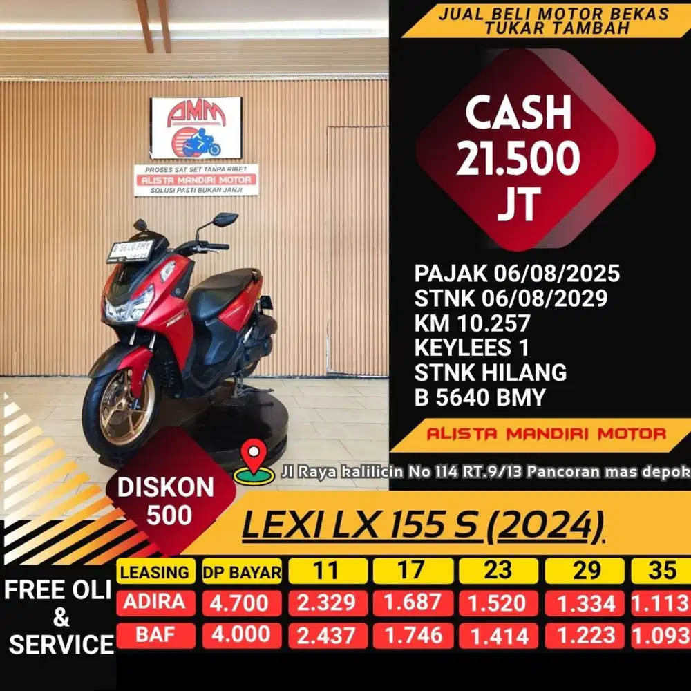 LEXI LX 155 S 2024 PLAT JAKBAR CASH KREDIT CC 0% KREDIVO GOPAYLATER