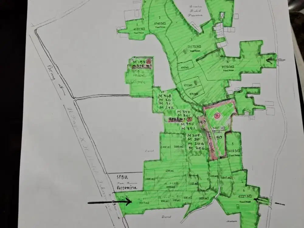 Tanah Dijual di Jalan Soleh Iskandar Bogor 92.000m2 SHM Jalan Raya dan Tol Lebar tanah 53m2