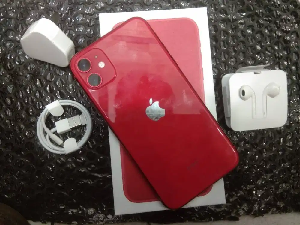 iphone 11 128gb red ibox lengkap ori mulus