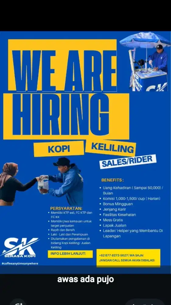 RIDER / SALES KOPI KELILING