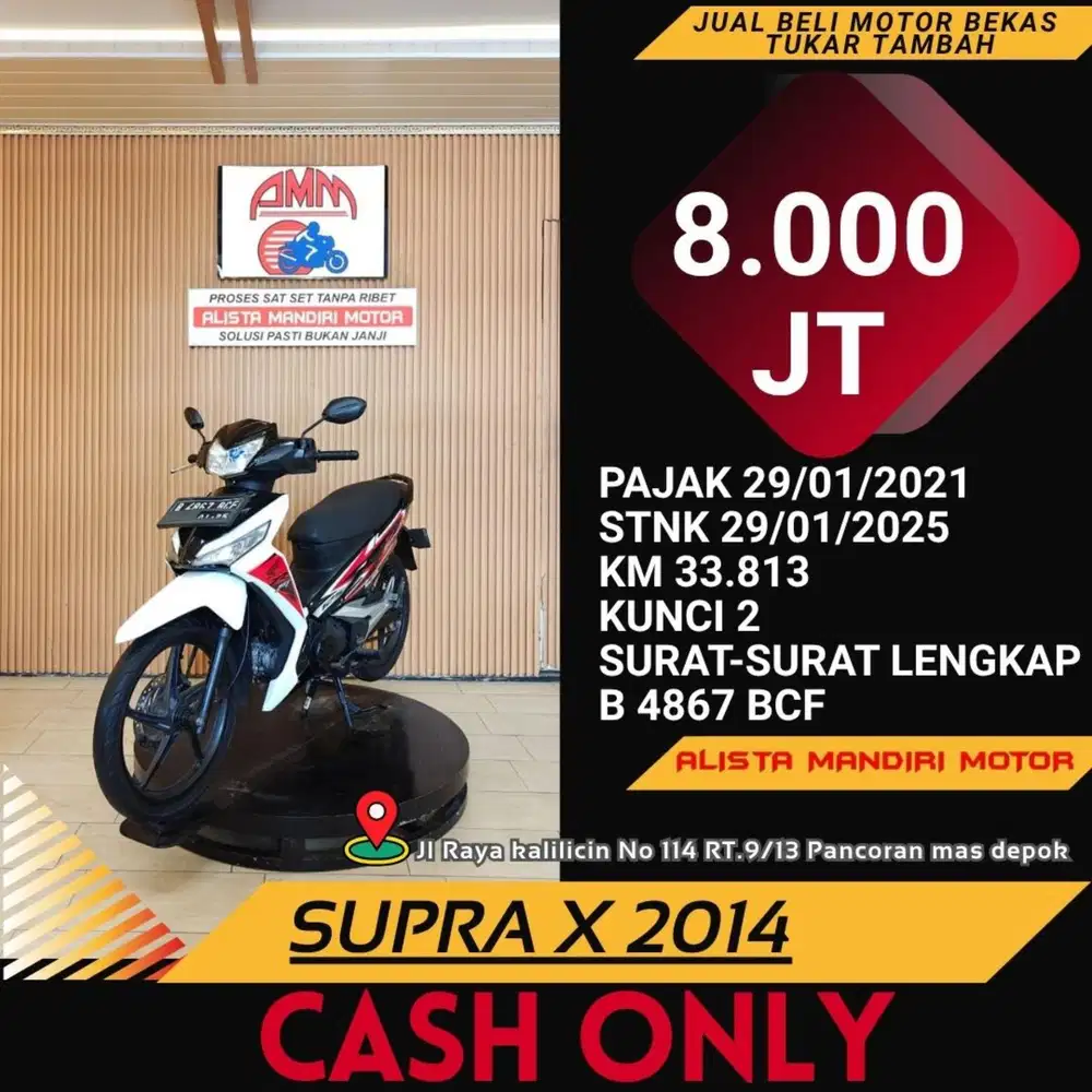SUPRA X 2014 PLAT JAKBAR BISA BAYAR INDODANA KREDIVO TUKAR TAMBAH