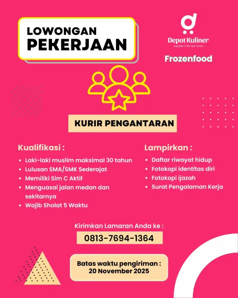 LOWONGAN KURIR PENGANTARAN