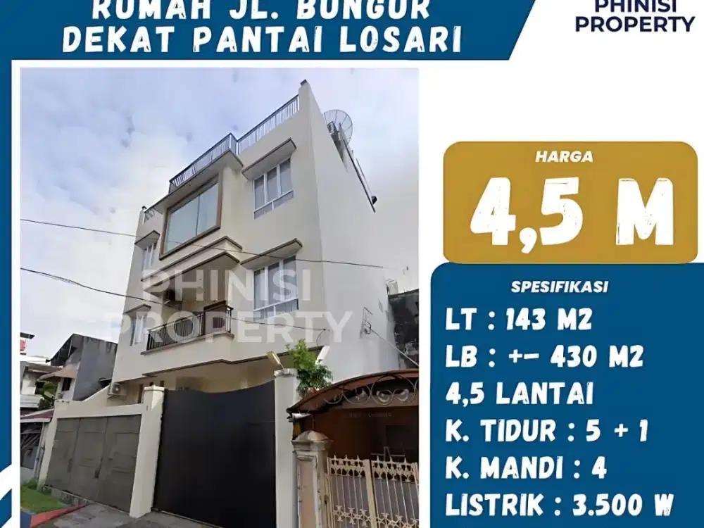 DIJUAL RUMAH DI JALAN BUNGUR DEKAT PANTAI LOSARI