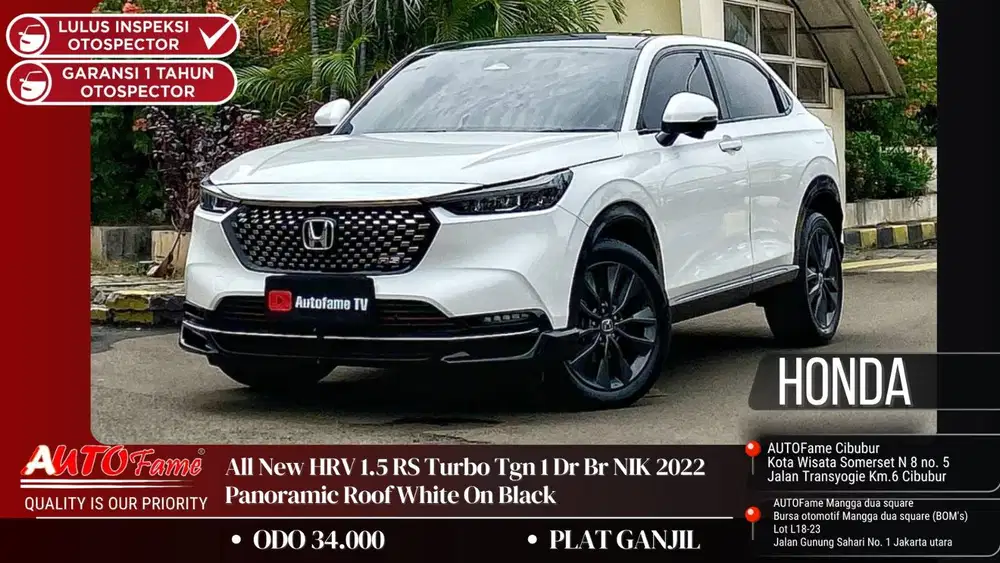 Honda All New HRV 1.5 RS Turbo Tgn 1 Dr Br NIK 2022 Panoramic Roof
