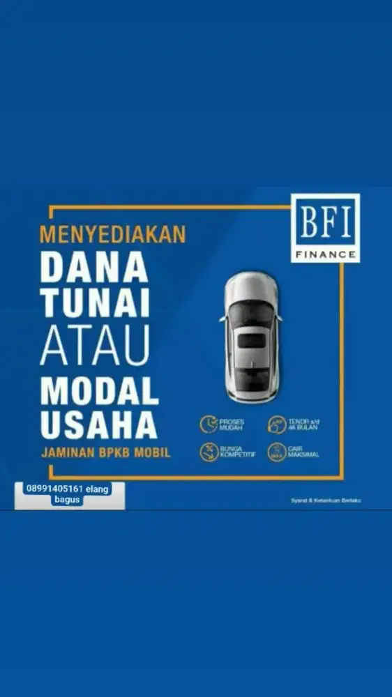 pembiayaan dana tunai jaminan bpkb mobil/motor