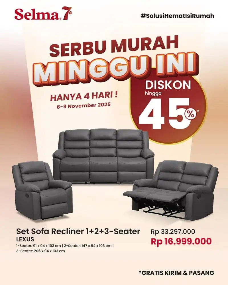 Sofa Set Recliner Termurah