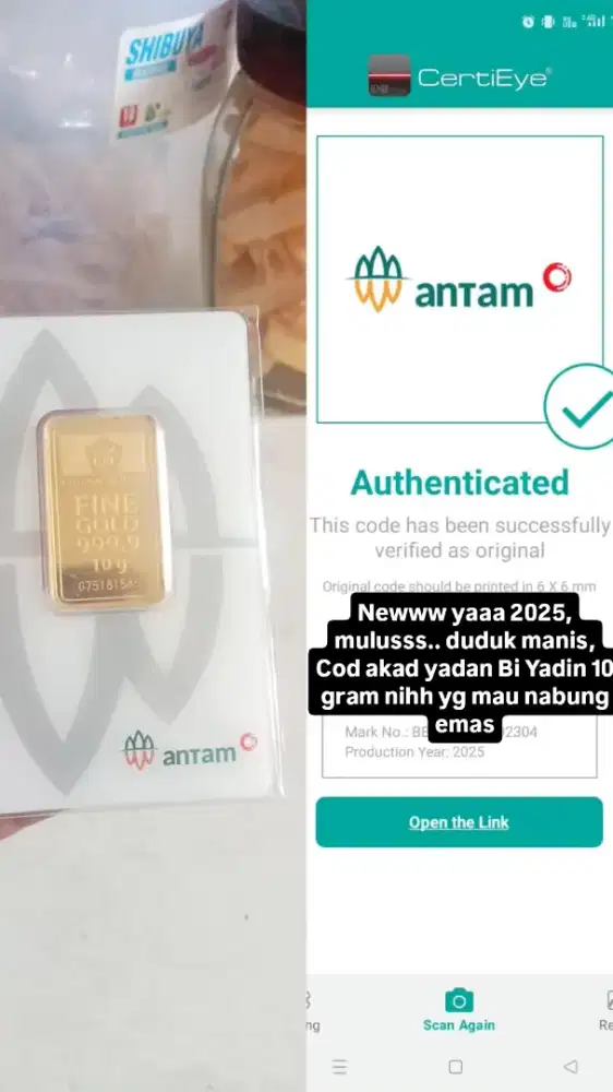 Antam 2025, 2021 dan 2019 masing masing 10 gram