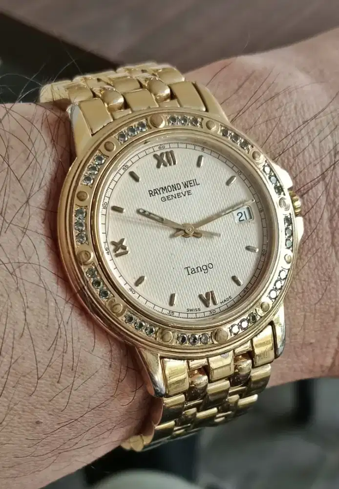 Luxury Watch Raymond Weil Tango Diamond Gold Plated