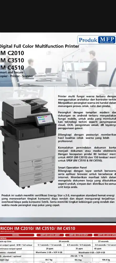 Mesin printer fotokopi bisa scanner skaligus printer kecepatan tinggi