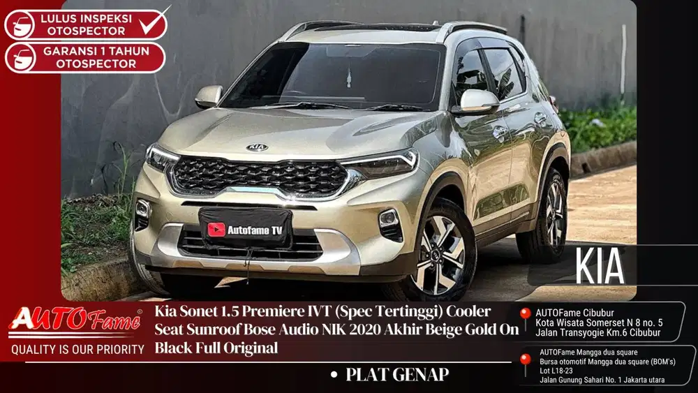 Kia Sonet 1.5 Premiere IVT (Spec Tertinggi) Cooler Seat NIK 2020