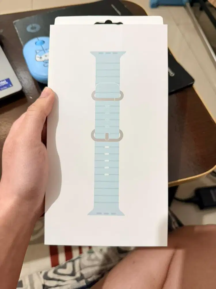 Apple Watch Strap 49mm - Ice Blue Natural Titanium Ocean Band