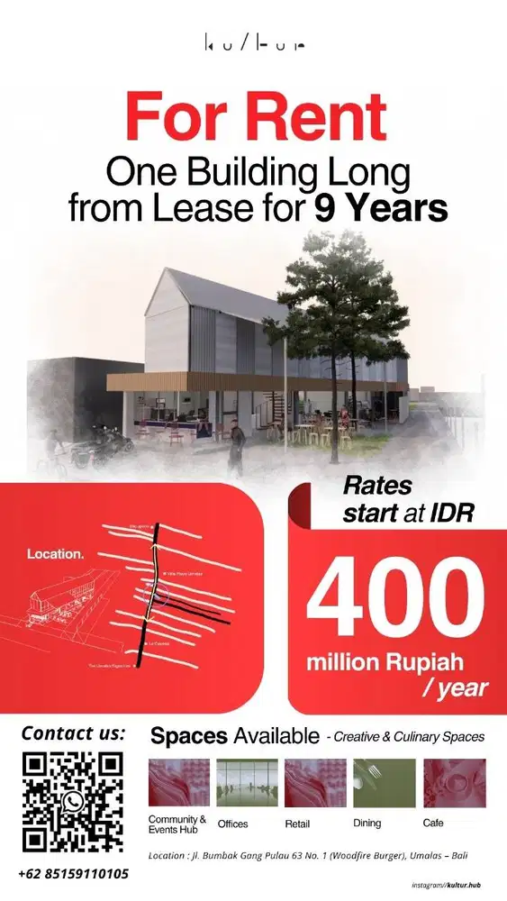 Disewakan Cepat - Bangunan untuk komersil/ bisnis (Cafe, Restoran,dll)