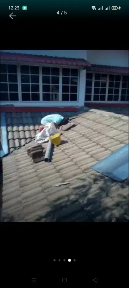 Atap baja ringan terpasang kanopi atap bocor