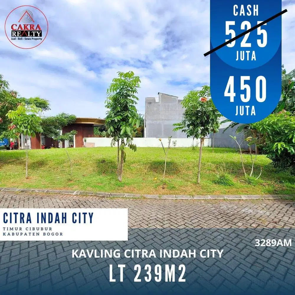 Kavling murah siap bangun di citra indah city
