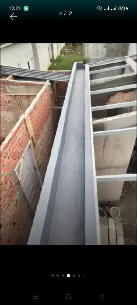 Atap baja ringan terpasang kanopi atap bocor kanopi