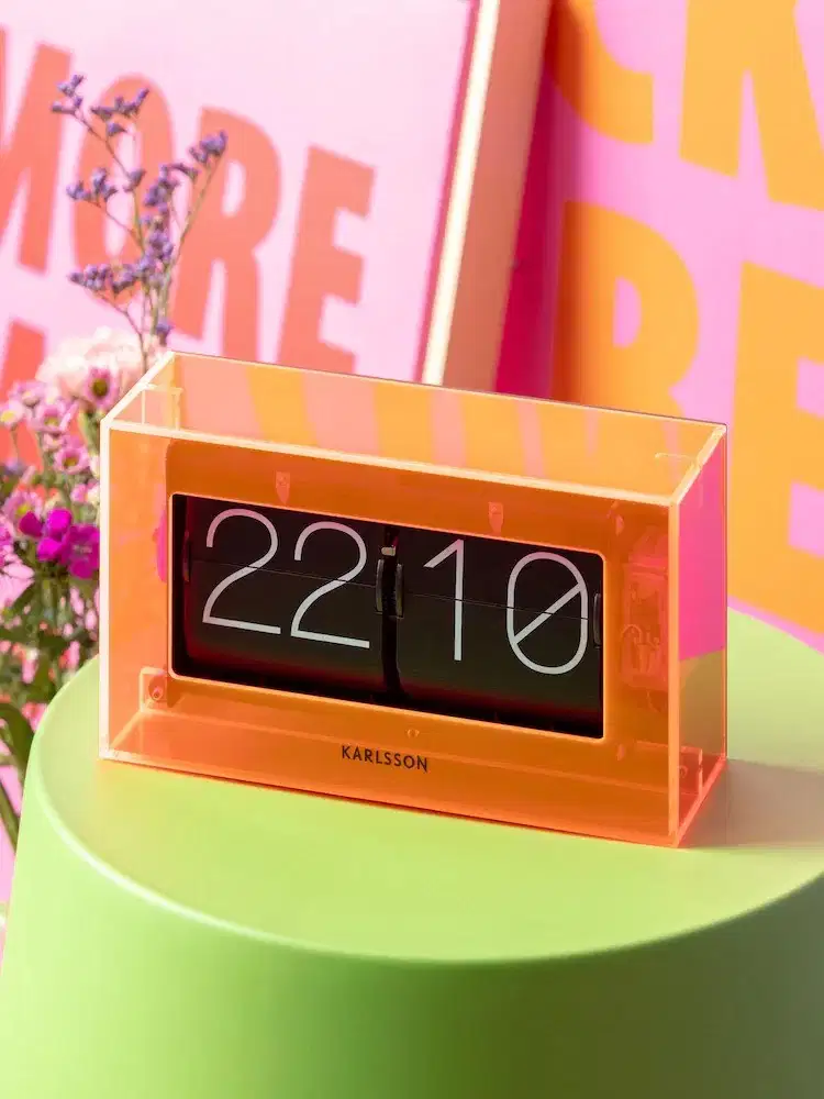 [RARE ITEM] Karlsson Flip Clock (Neon Orange)