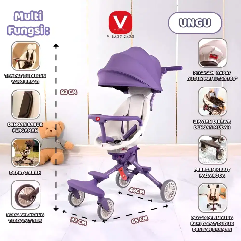 Stroller dua arah V-Baby Care V7