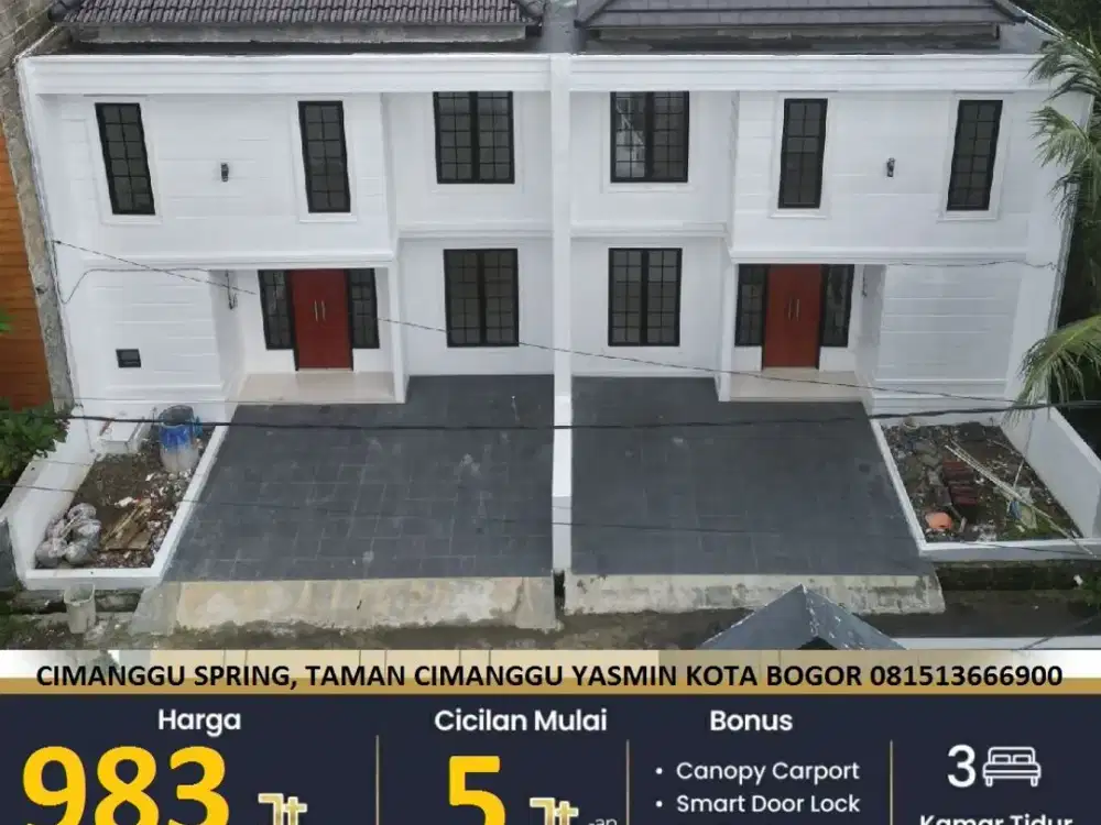 Jual Rumah Cimanggu Yasmin Bogor Dekat Tol dan Stasiun
