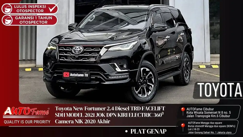 Toyota New Fortuner 2.4 Diesel TRD FACELIFT NIK 2020