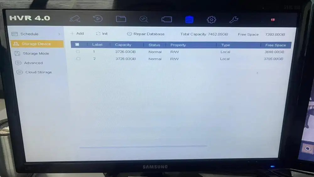 DVR HIKVISION 16CH + HDD 8TB