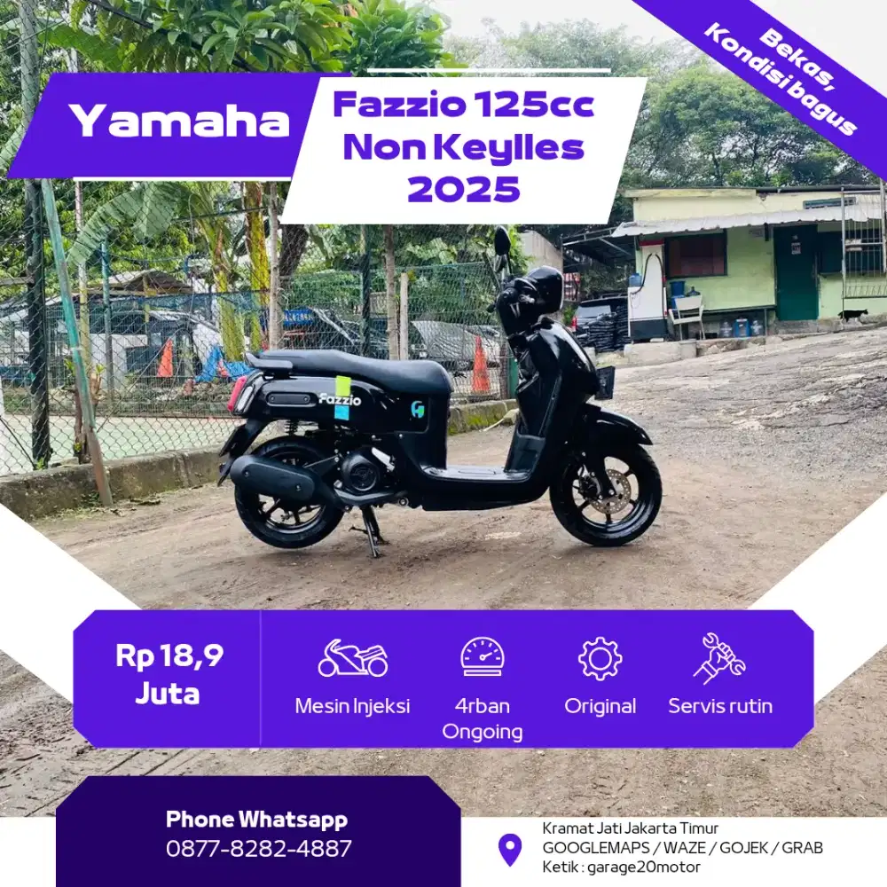 Yamaha All New Fazzio Non Keylles 125cc Hybrid  Tahun 2025