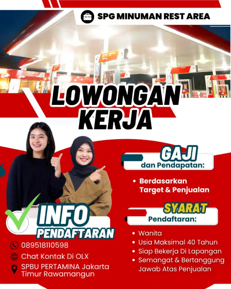 Lowongan Kerja SPG Minuman Dan Makanan Ringan Di Pom Bensin