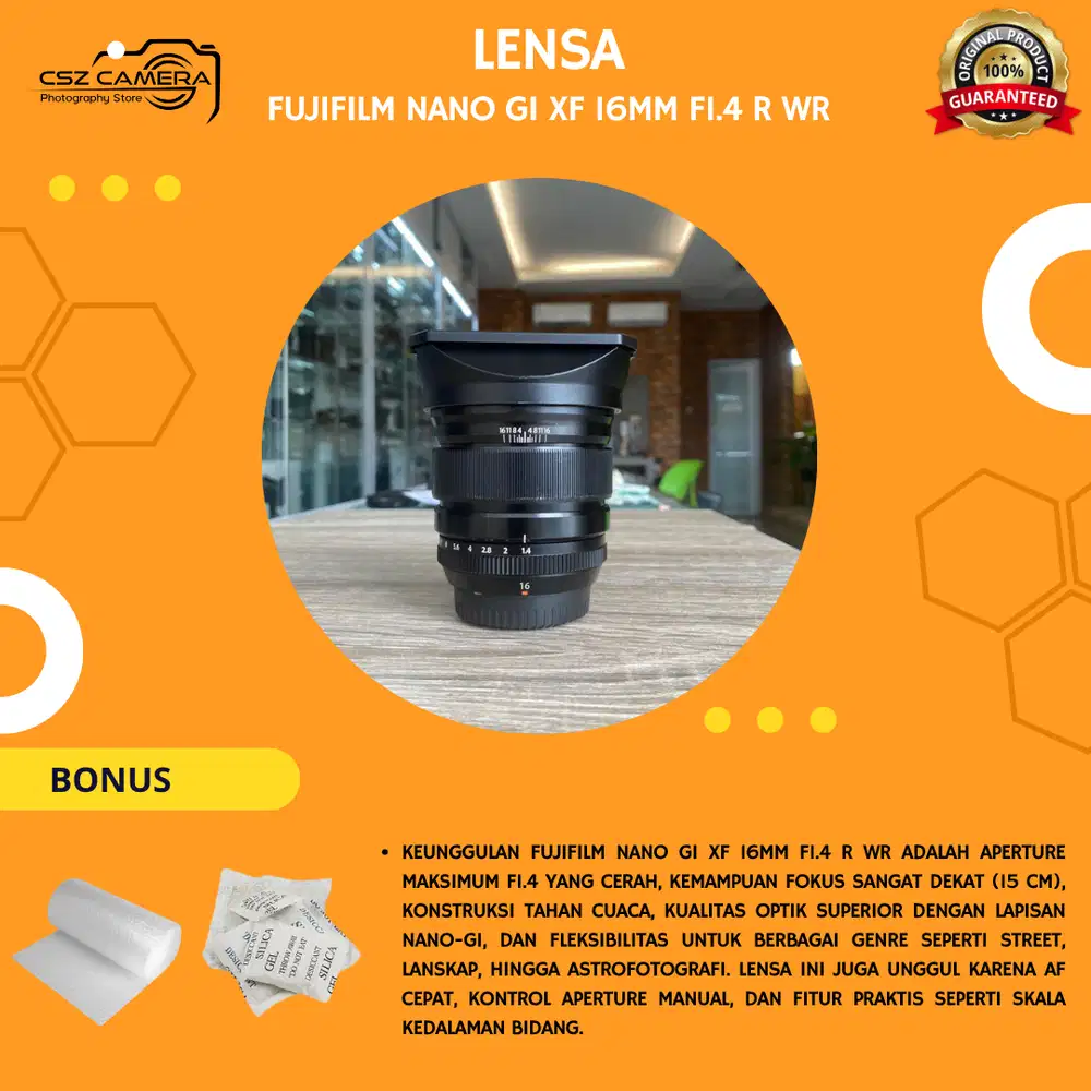 Fujifilm Nano GI XF 16mm F1.4 R WR No Jamur No Fog