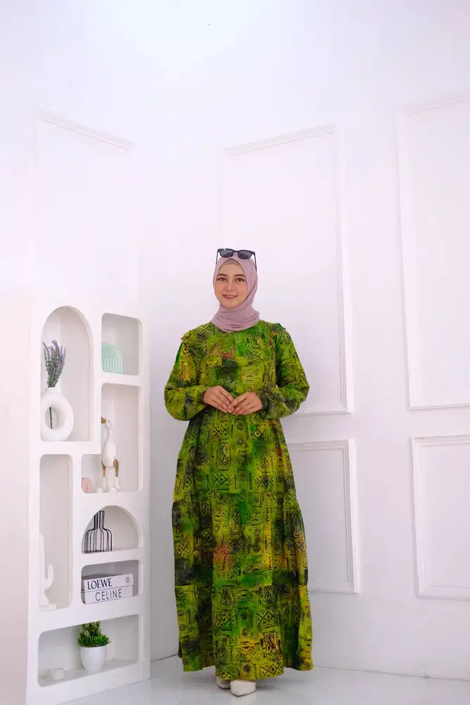 Batik Rayon Hijau Asli Solo