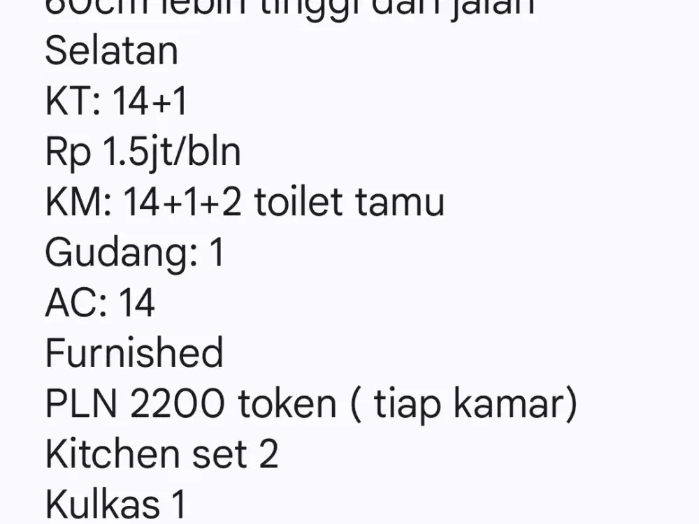 JUAL CEPAT KOST SUNTER FULL FURNISHED 3 LANTAI 14 KAMAR JALAN LEBAR